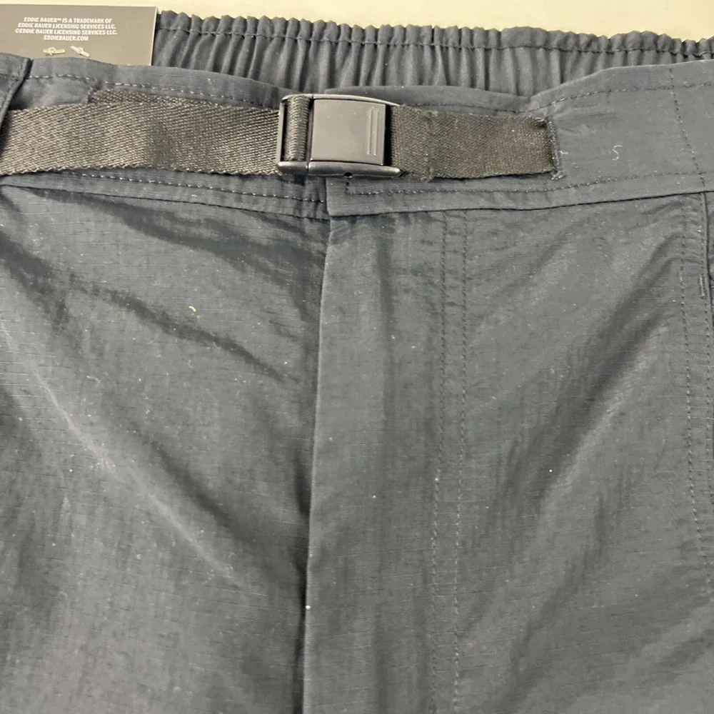 Eddie Bauer Men's Shorts Tech Pull On Size XL‎ UPF 50+ 4 Way Stretch Black D28